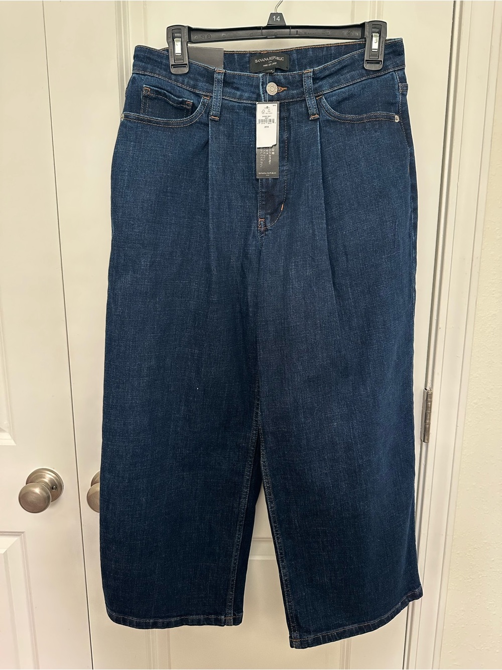 Banana Republic Pleated High-Rise Wide Leg Crop Jeans